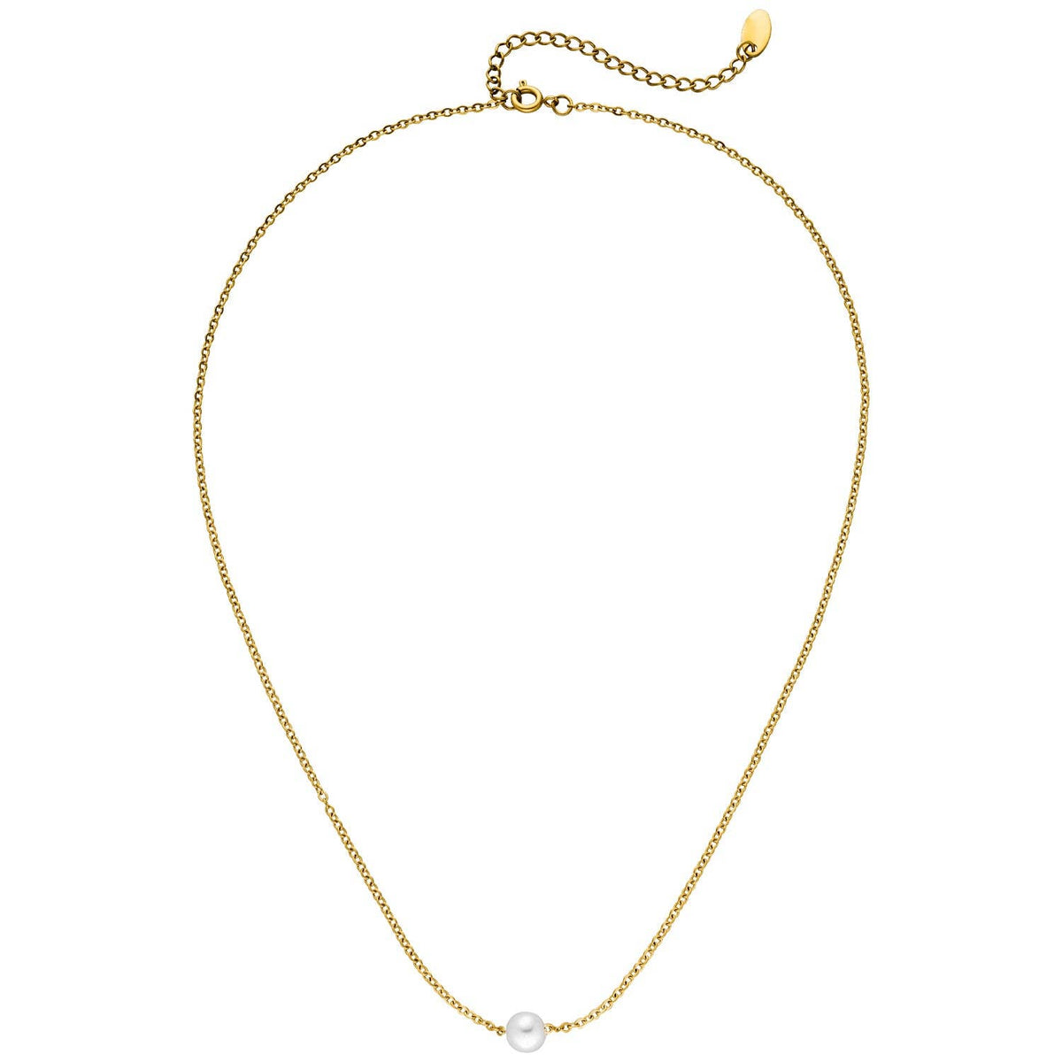 COLLIER AVEC PERLE UNIQUE plaqué or 18 carats - Fabriqué en Allemagne