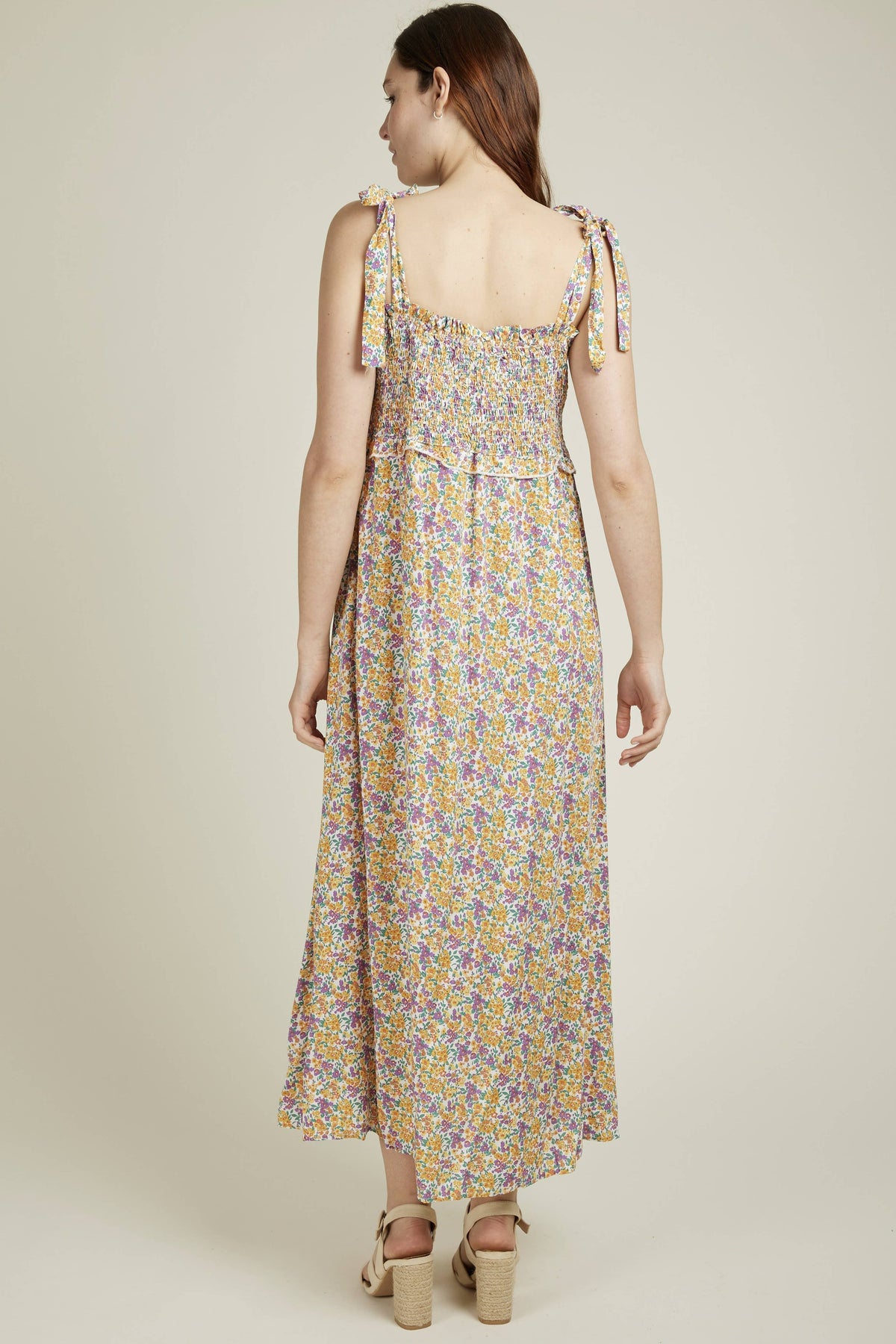 ROBE LONGUE ET FLUIDE EN VISCOSE À IMPRIMÉ FLEURI