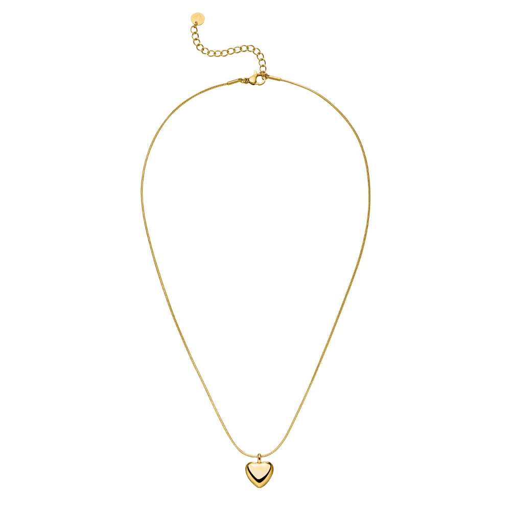 COLLIER ÉLÉGANT AVEC CŒUR plaqué or 18 carats. Fabriqué en Allemagne.