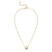 COLAR ELEGANTE COM CORAÇÃO banhado a ouro 18K .Fabricado em Alemanha