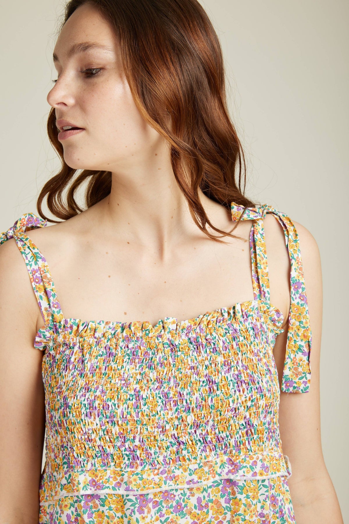 ROBE LONGUE ET FLUIDE EN VISCOSE À IMPRIMÉ FLEURI