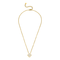COLAR  CRYSTAL CLOVER -Banhado a ouro 18K-Fabricado em Alemanha