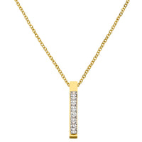 COLAR BARRA  DE ZIRCÃO - banhado a ouro 18k - Fabricado em Alemanha