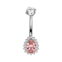 PINK ELEGANCE BELLY BUTTON RING ROSE Titanium: Gold - Made in Germany.