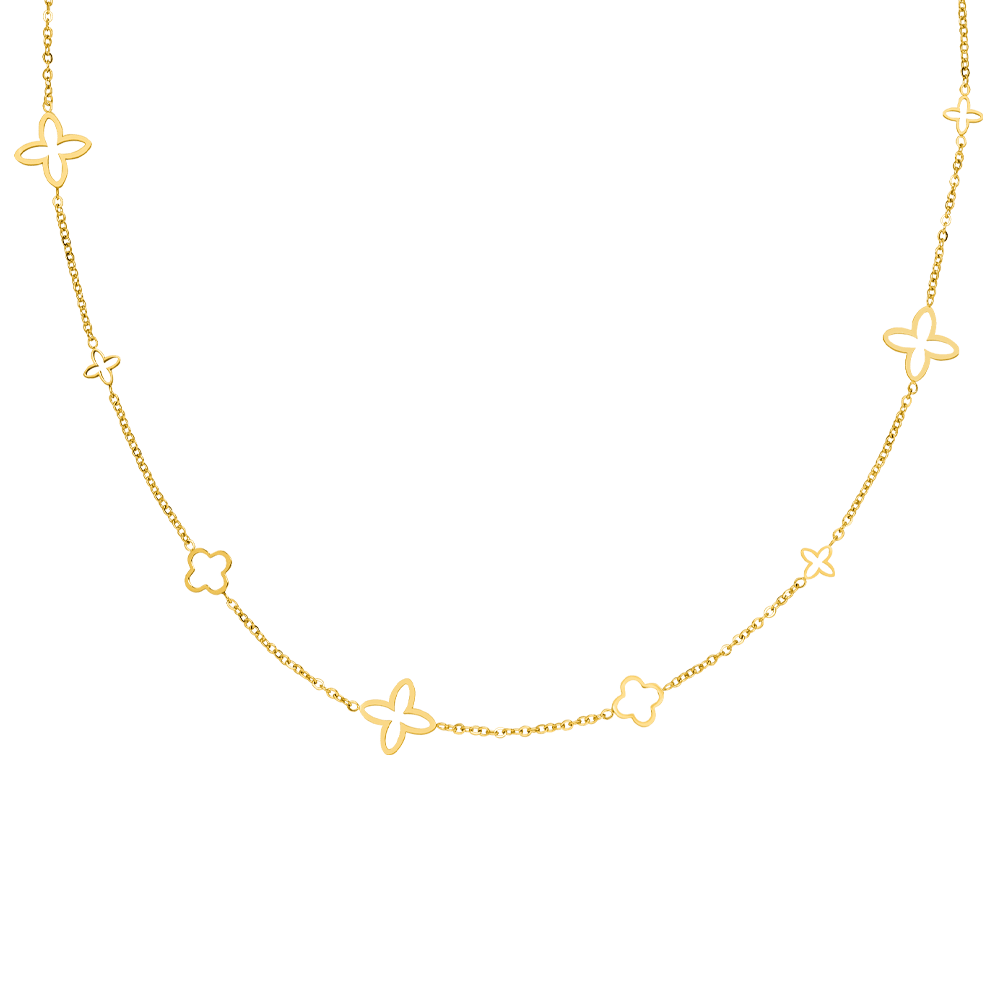 18K Gold Plated FANCY CLOVER Necklace - Made in Germany