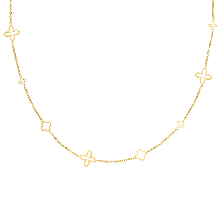COLAR FANCY CLOVER Banhado a ouro 18K - Fabricado em Alemanha
