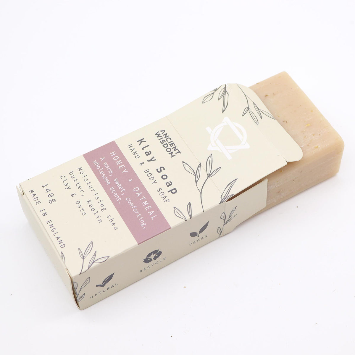 SAVON ARGILE - MIEL & AVOINE 140 GR - Fabriqué en Angleterre