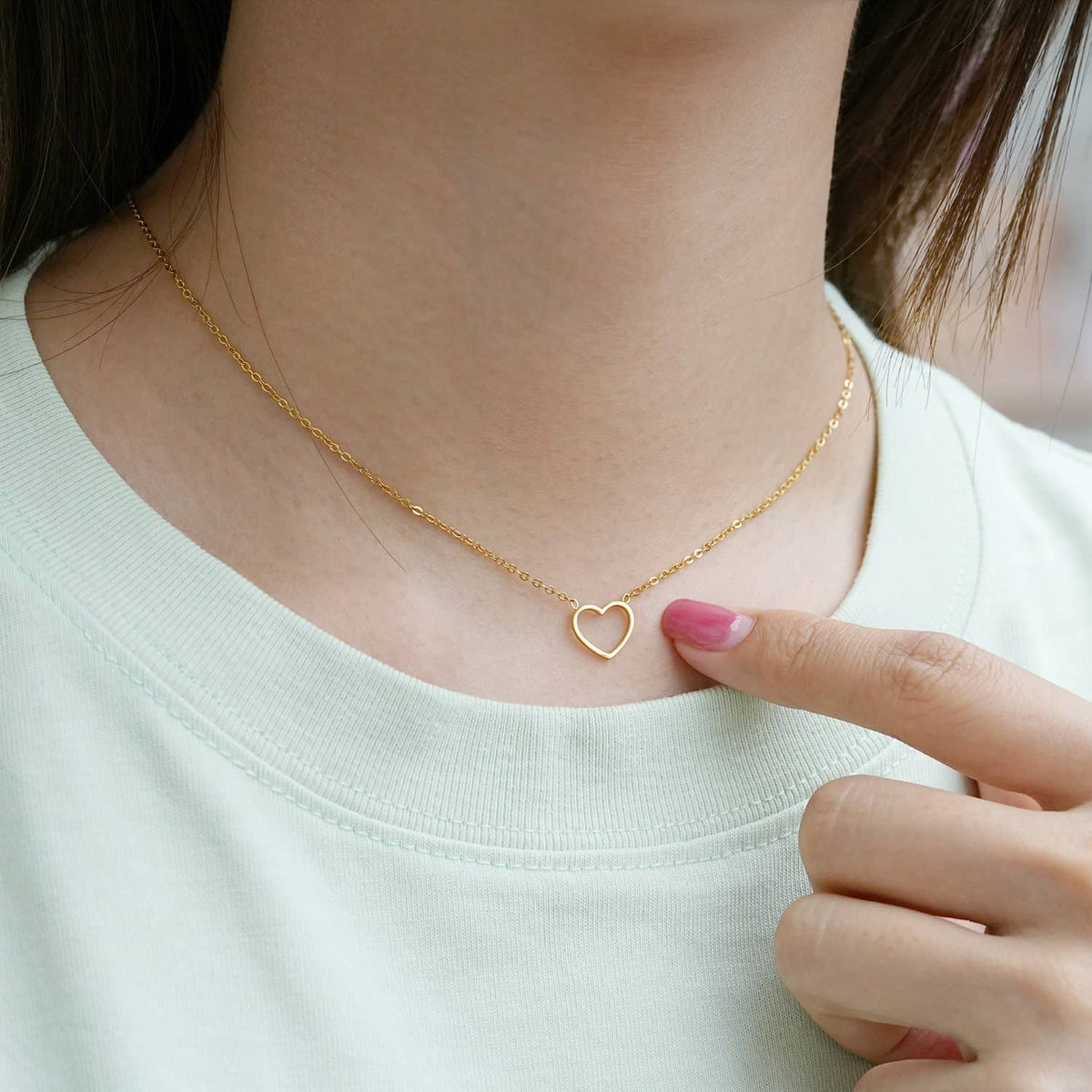 COLLIER DÉLICAT CŒUR Plaqué or 18 carats - Fabriqué en Allemagne