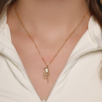 COLAR ROSA  | Banhado a Ouro 18K -Fabricado em Alemanha