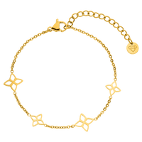 PULSERA DE FLORES ELEGANTE chapado en oro de 18 quilates - Fabricado en Alemania