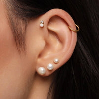 BRINCOS DE PÉROLA - Banhados a ouro 18K / 6mm - Fabricado em Alemanha