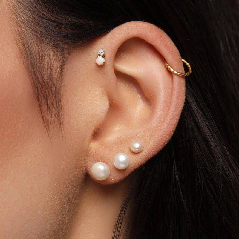 JACINTHA PERL OORBELLS - 18K Goudgeplaatst / 6mm - Gemaakt in Duitsland