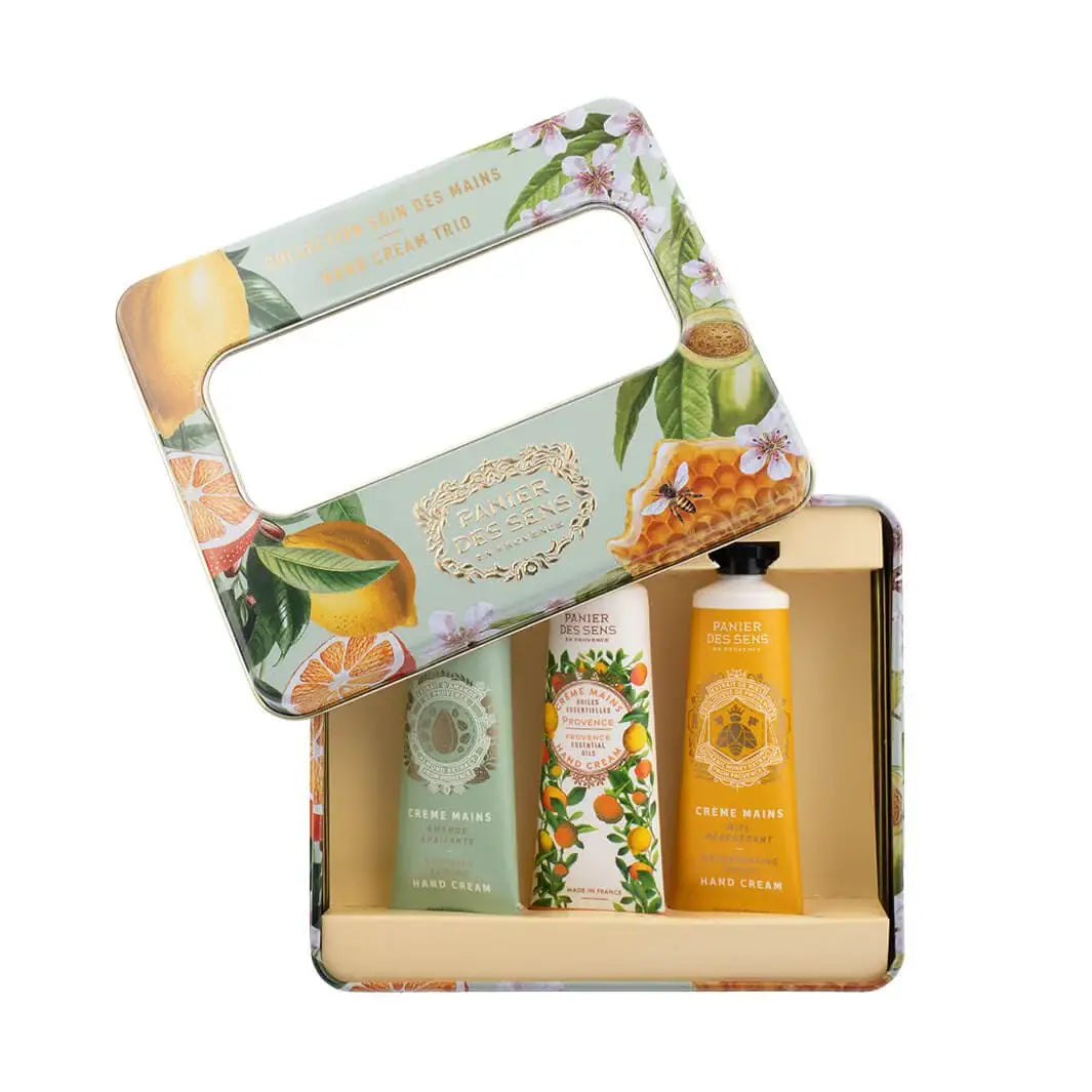 KIT MAINS -PREMIUM- BOÎTE MÉTAL. Miel, Amande et Provence. Fabriqué en France