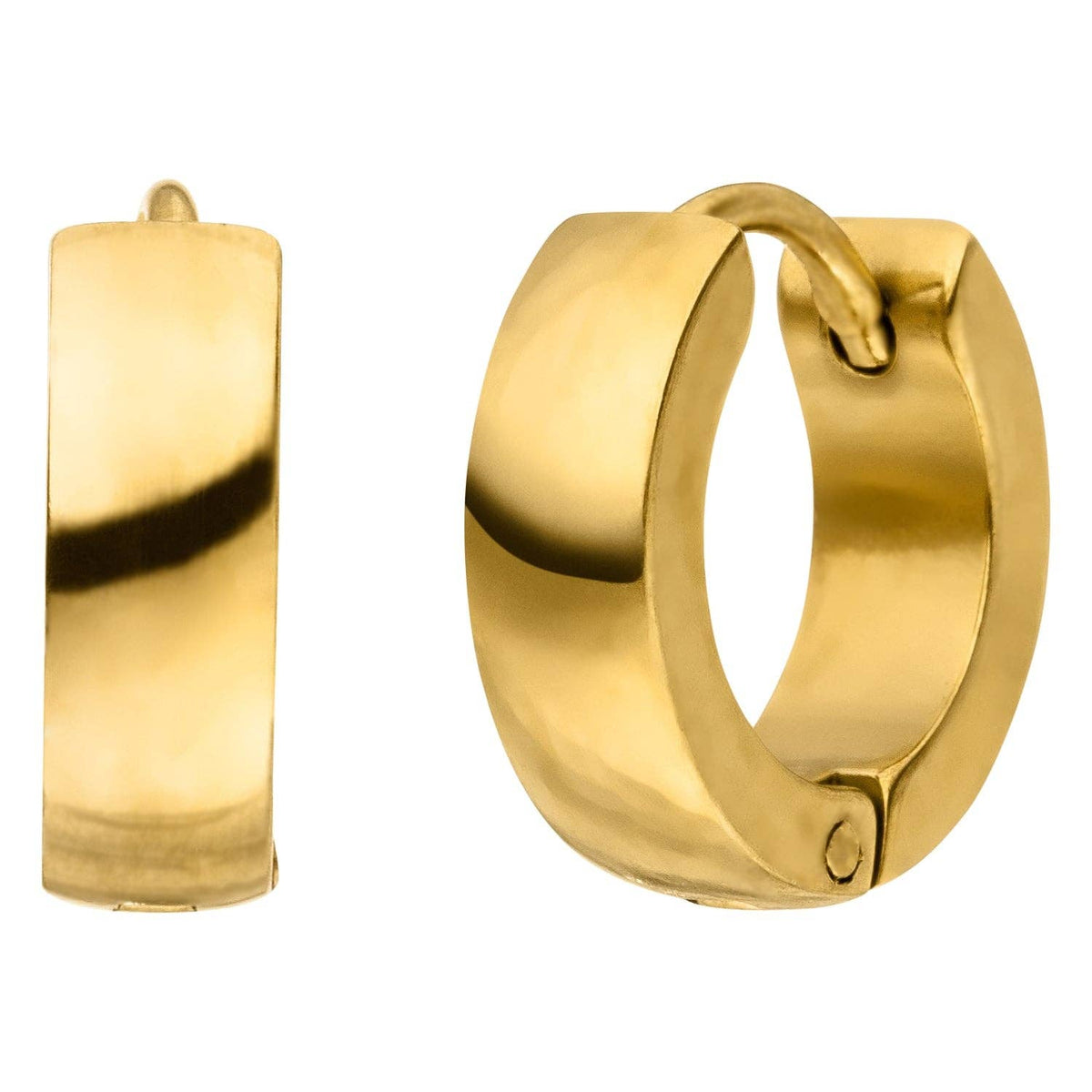 BOUCLES D'OREILLES LENA Plaqué or 18 carats : Or 12mm- Fabriqué en Allemagne