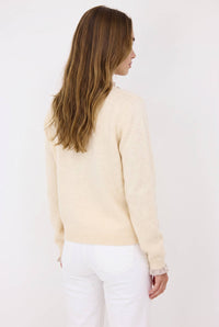 Cardigan Feminino de Tricô Andy & Lucy Paris com Babados Xadrez