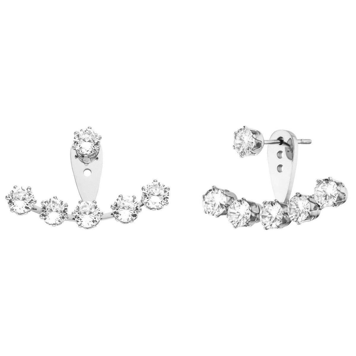 BOUCLES D'OREILLES EAR JACKET PIERRES DE ZIRCONIA modernes Rania - Fabriquées en Allemagne