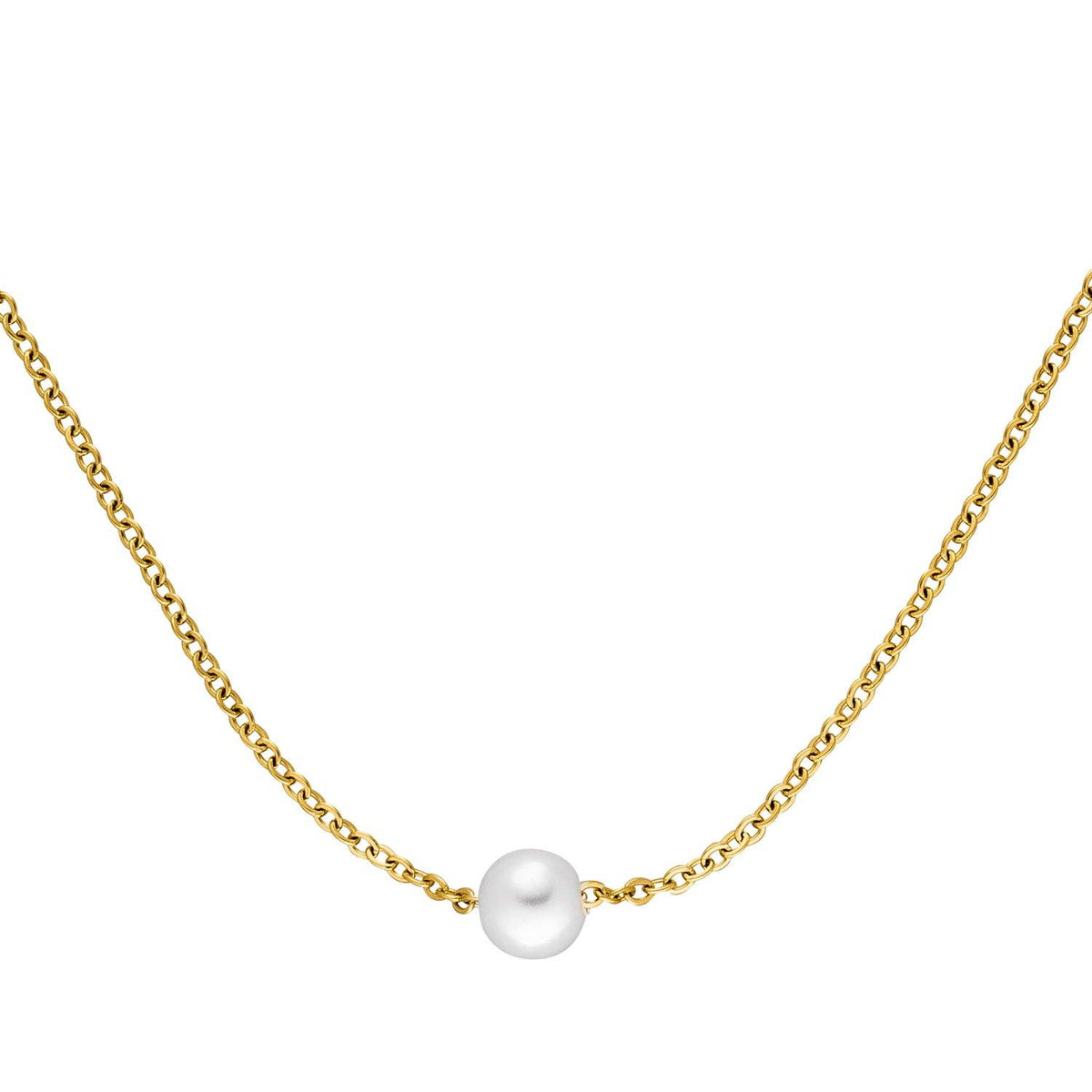 COLLIER AVEC PERLE UNIQUE plaqué or 18 carats - Fabriqué en Allemagne
