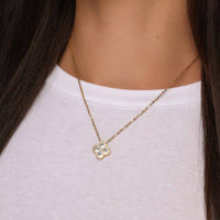 COLAR  CRYSTAL CLOVER -Banhado a ouro 18K-Fabricado em Alemanha