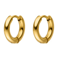 BRINCOS ARGOLA SIMPLES- Banhado a ouro 18K -1,4 cm- Fabricado em Alemanha