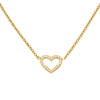 COLAR CORAÇÃO ZIRCÔNIA com banho de ouro 18K - Fabricado em Alemanha