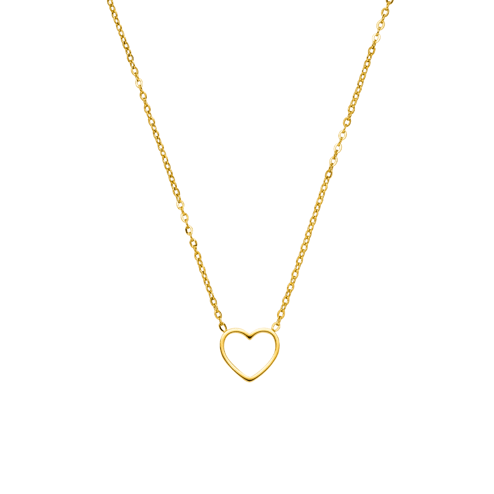 COLLIER DÉLICAT CŒUR Plaqué or 18 carats - Fabriqué en Allemagne